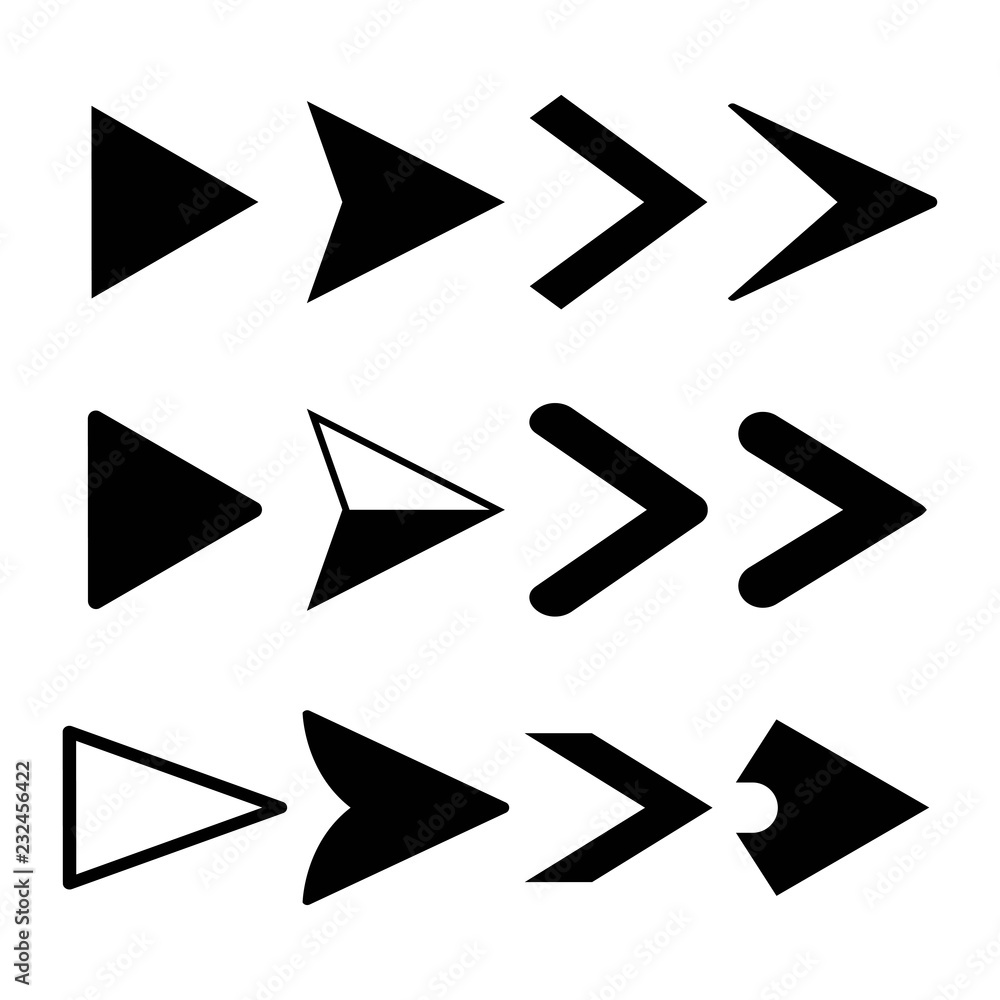 Arrow icons set, pointers logo vector design Arrow icons set, pointers logo vector design