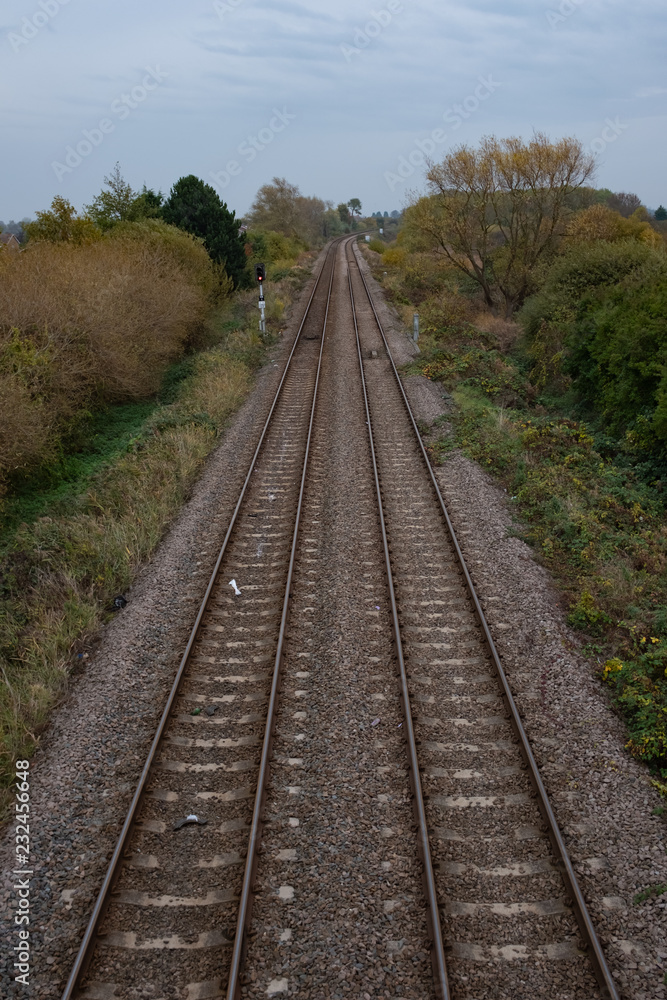 Railway track from a bridge
