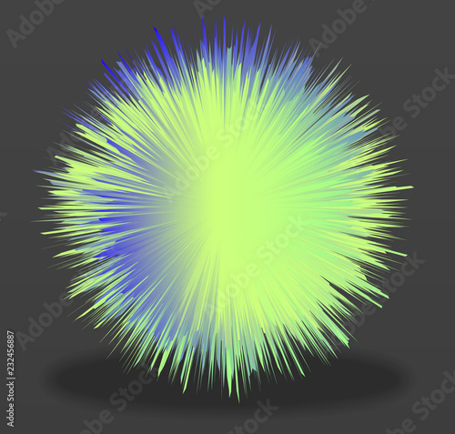 ball with the effect of fur. shaggy ball. Colorful cartoon fluffy pompon. Fur ball.