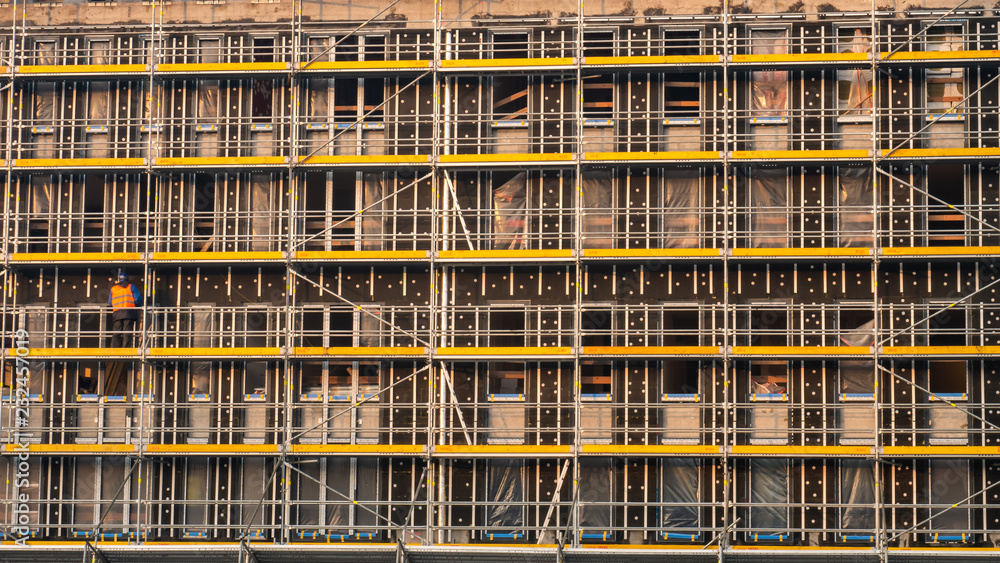 Scaffolding system in construction. Texture background. Scaffolding system in construction. Texture background.