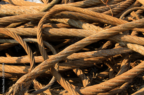 steel wire rope full of greasy dirt