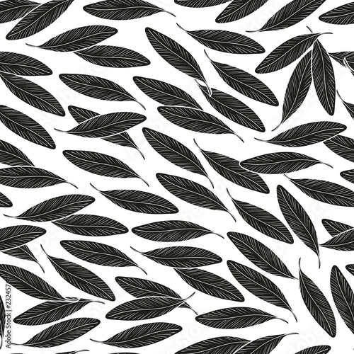Argan. Sketch. Seamless, wallpaper. Leaves. Silhouette