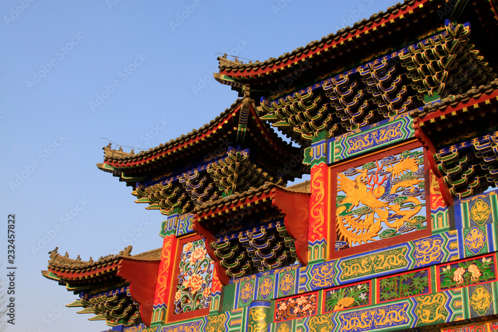 Traditional Chinese style large arch, in the ancient Luanzhou city Traditional Chinese style large arch, in the ancient Luanzhou city
