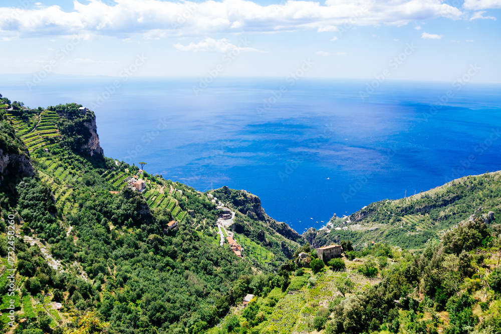 Breathtaking view from Sentiero degli Dei - The Path of the Gods hike, Amalfi Coast, Southern Italy highlight