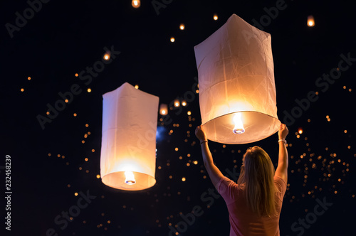 Floating lanterns Festival