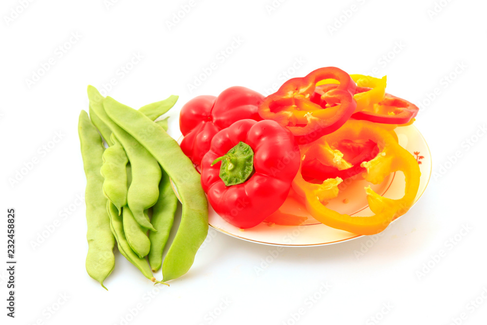 chopped color pepper and beans chopped color pepper and beans