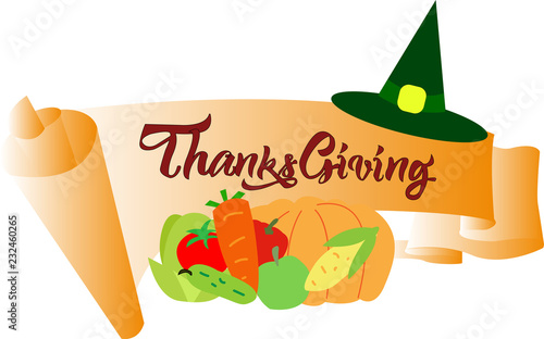 Colourfull banner for thanksgiving day vector EPS10 photo