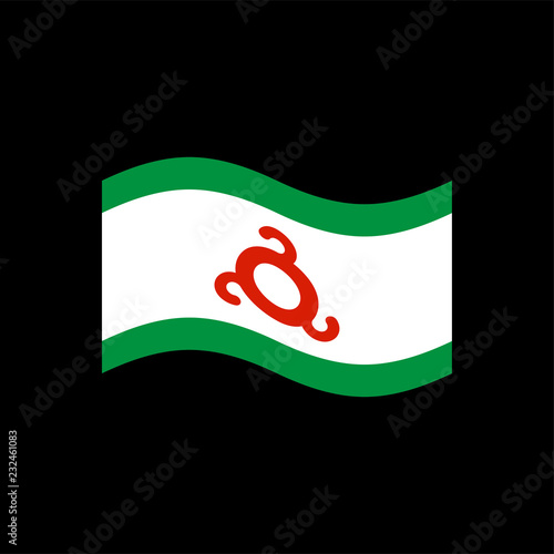 Ingushetia Flag isolated. Ingush ribbon banner. state symbol photo