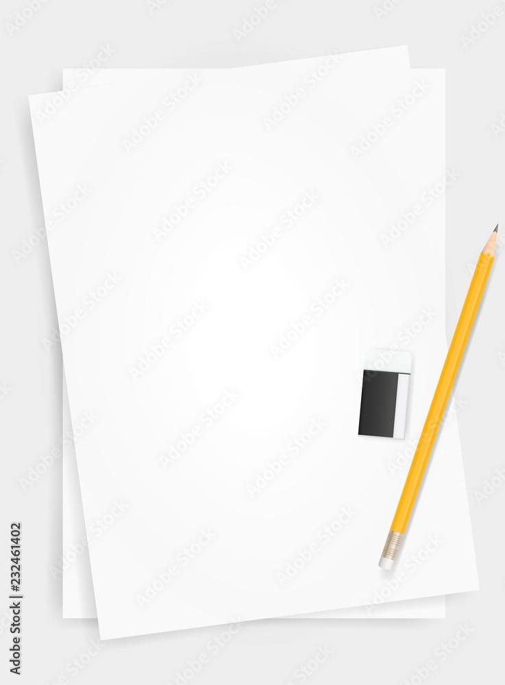 Nền giấy trắng với bút chì và cục tẩy vector - Nếu bạn muốn tập trung vào việc vẽ và trau dồi kỹ năng của mình, nền giấy trắng và bút chì cùng với cục tẩy vector là sự lựa chọn hoàn hảo. Hãy cùng thử và cảm nhận sự khác biệt mà nó mang lại.