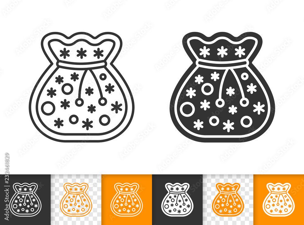 Gingerbread Cookie santa bag line vector icon Gingerbread Cookie santa bag line vector icon