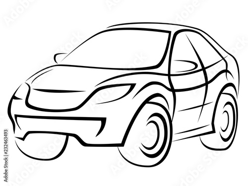 Illustration of a popular SUV car with a dynamic silhouette