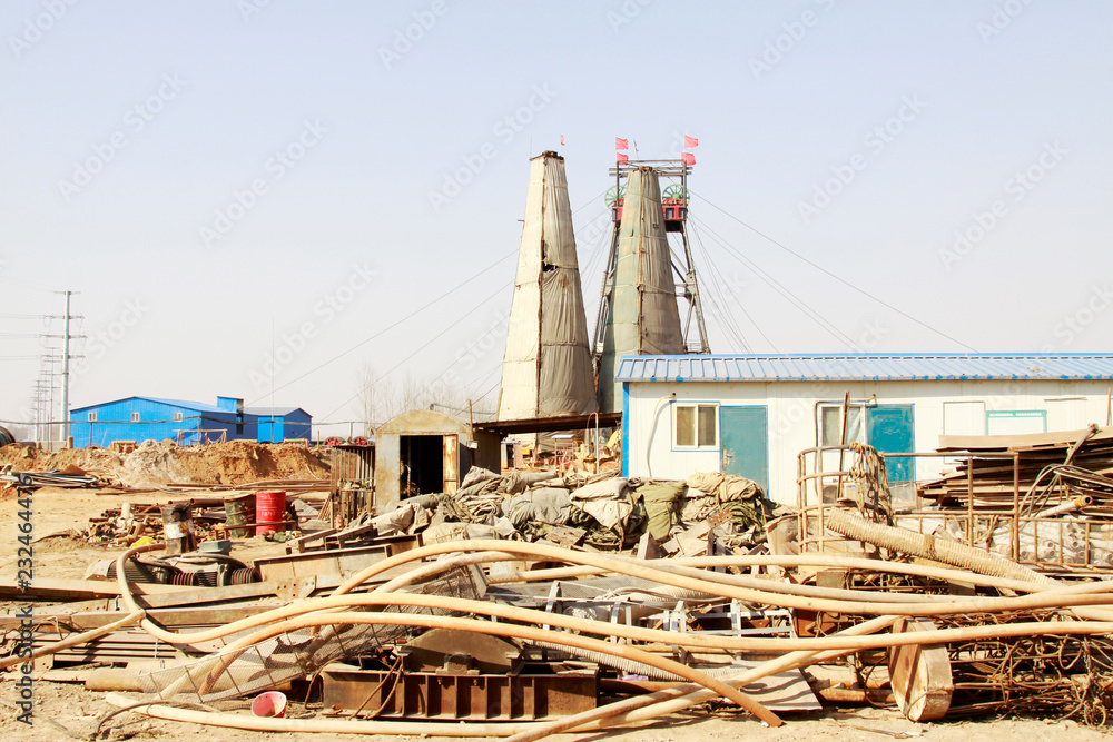 Intricately stacked with all kinds of materials in MaCheng iron mine, Luannan County, Hebei Province, China Intricately stacked with all kinds of materials in MaCheng iron mine, Luannan County, Hebei Province, China