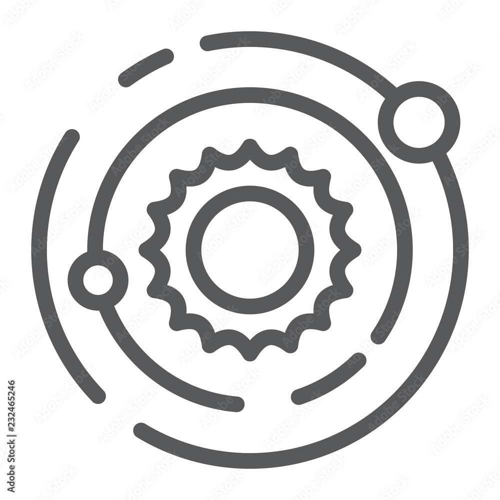 Solar system line icon, space and galaxy, universe sign, vector graphics, a linear pattern on a white background. Solar system line icon, space and galaxy, universe sign, vector graphics, a linear pattern on a white background.