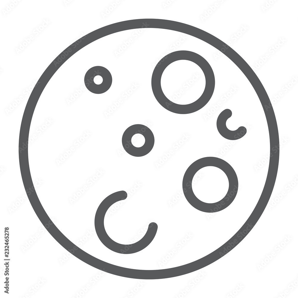 Moon line icon, space and astronomy, satellite sign, vector graphics, a linear pattern on a white background. Moon line icon, space and astronomy, satellite sign, vector graphics, a linear pattern on a white background.