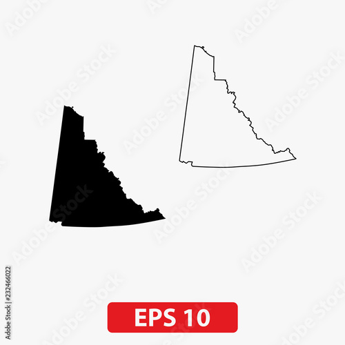 Map of Yukon, Canada. Vector