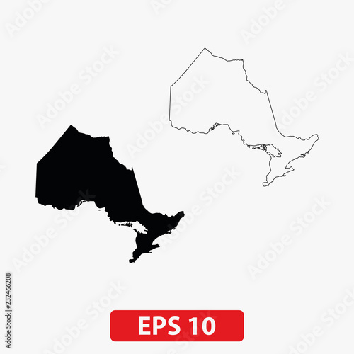 Map of Ontario, Canada. Vektor