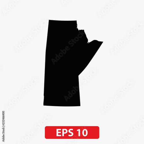 Map of Manitoba, Canada. Vector