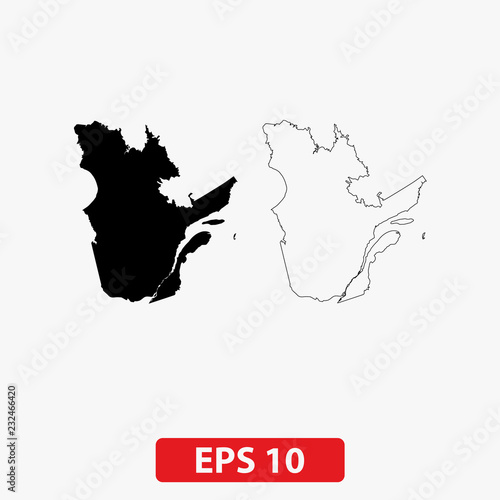 Map of Quebec, Canada. Vector