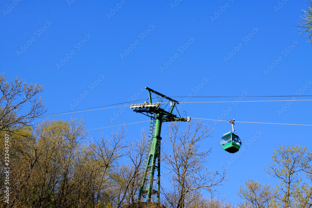 Aerial ropeway in Panshan Mountain scenic spot, ji county, tianjin, China. Aerial ropeway in Panshan Mountain scenic spot, ji county, tianjin, China.