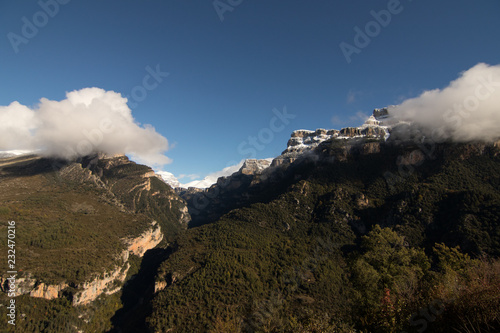 landscape of mountains and blue sky