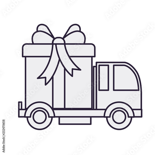 car carrying gift box isolated icon