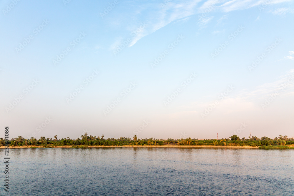 Naklejka premium With a ship on the river Nile