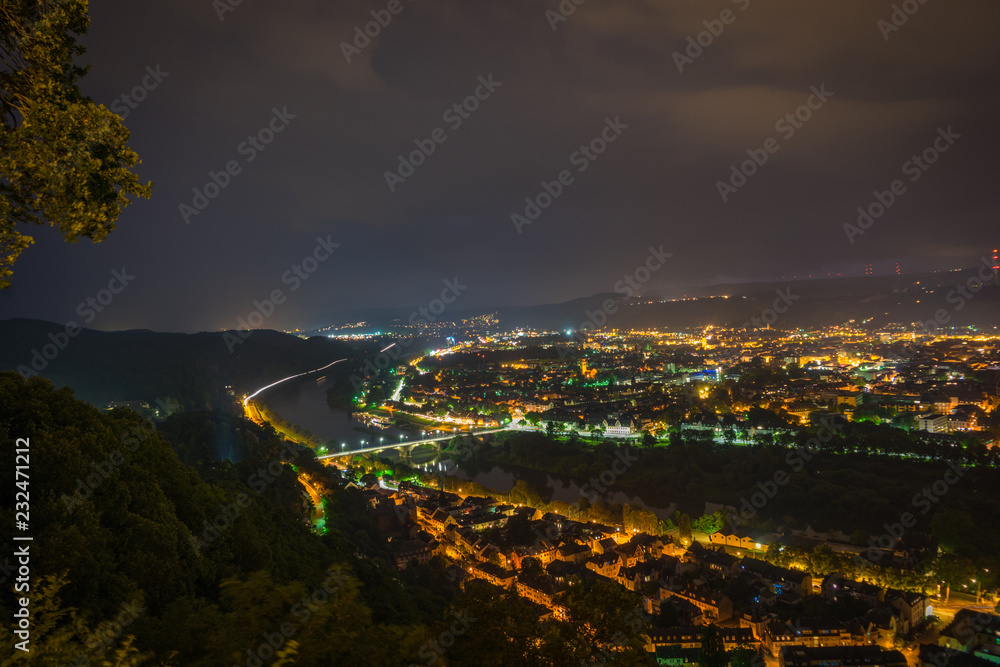 Fototapeta premium Blick auf Trier nachts