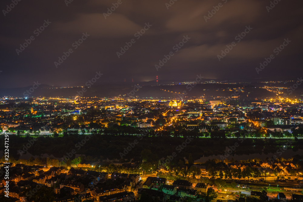 Blick auf Trier nachts