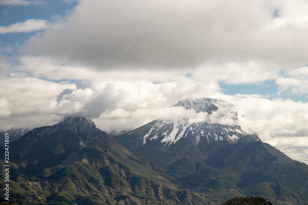 landscape of mountains and blue sky