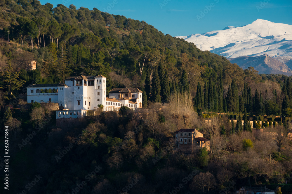 View of the Generalife from San Nicolas viewpoint (Mirador de San Nicolas). Granada, Spain