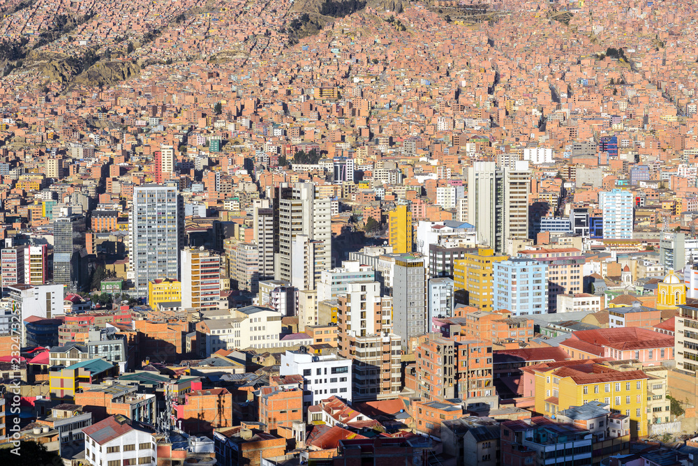 La Paz City view from Killi Killi lookout point, Bolivia