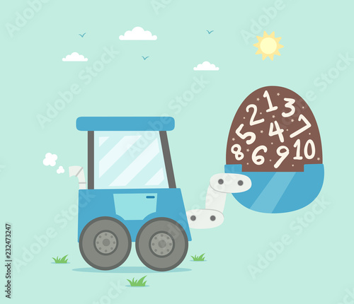 Excavator Numbers Illustration