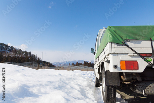 トラック軽トラック 雪道