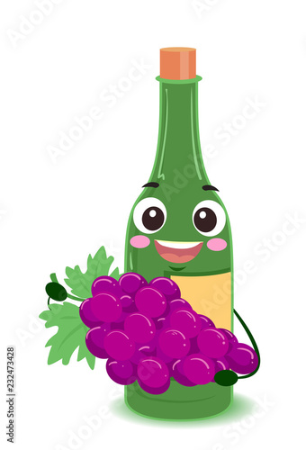 Mascot Wine Grapes Illustra...