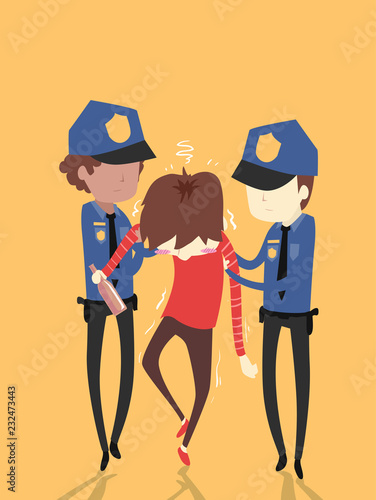 Man Alcohol Wasted Police Arrest Illustration
