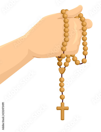 Hand Rosary Illustration