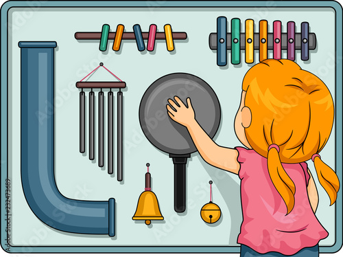 Kid Girl Sensory Board Illu...