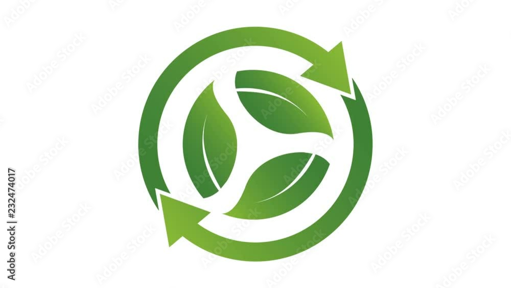Ecology concept,rotate arrow three leaves.4K resolution motion graphic Ecology concept,rotate arrow three leaves.4K resolution motion graphic