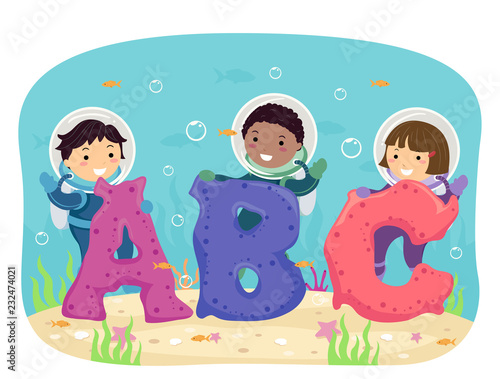 Stickman Kids Coral Illustr...