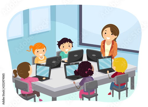 Stickman Kids Teacher Lapto...