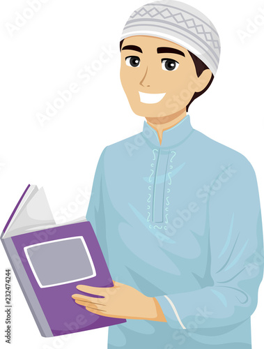 Teen Guy Muslim Book Illustration