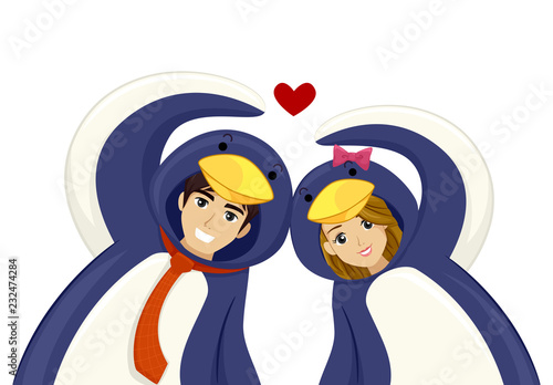 Teens Couple Penguin Costum...