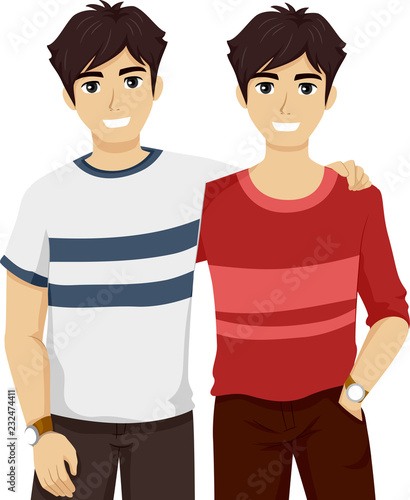 Teens Guys Twin Illustration