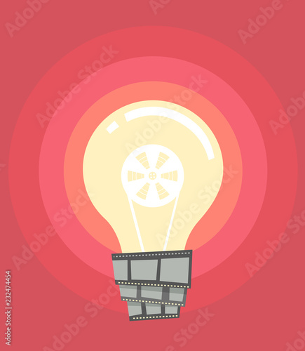 Film Light Bulb Idea Illust...