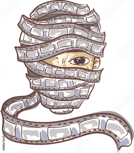 Film Reel Bind Person Illus...