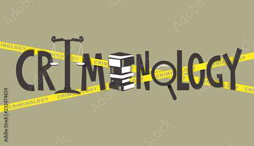 Criminology Lettering Design Illustration photo