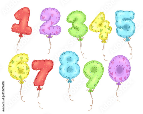 Mylar Balloons Numbers Illu...