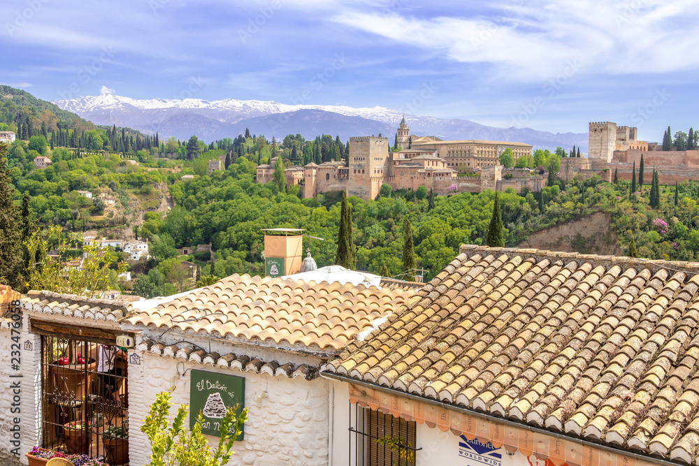 Alhambra from the rooftop Andalucia Spain