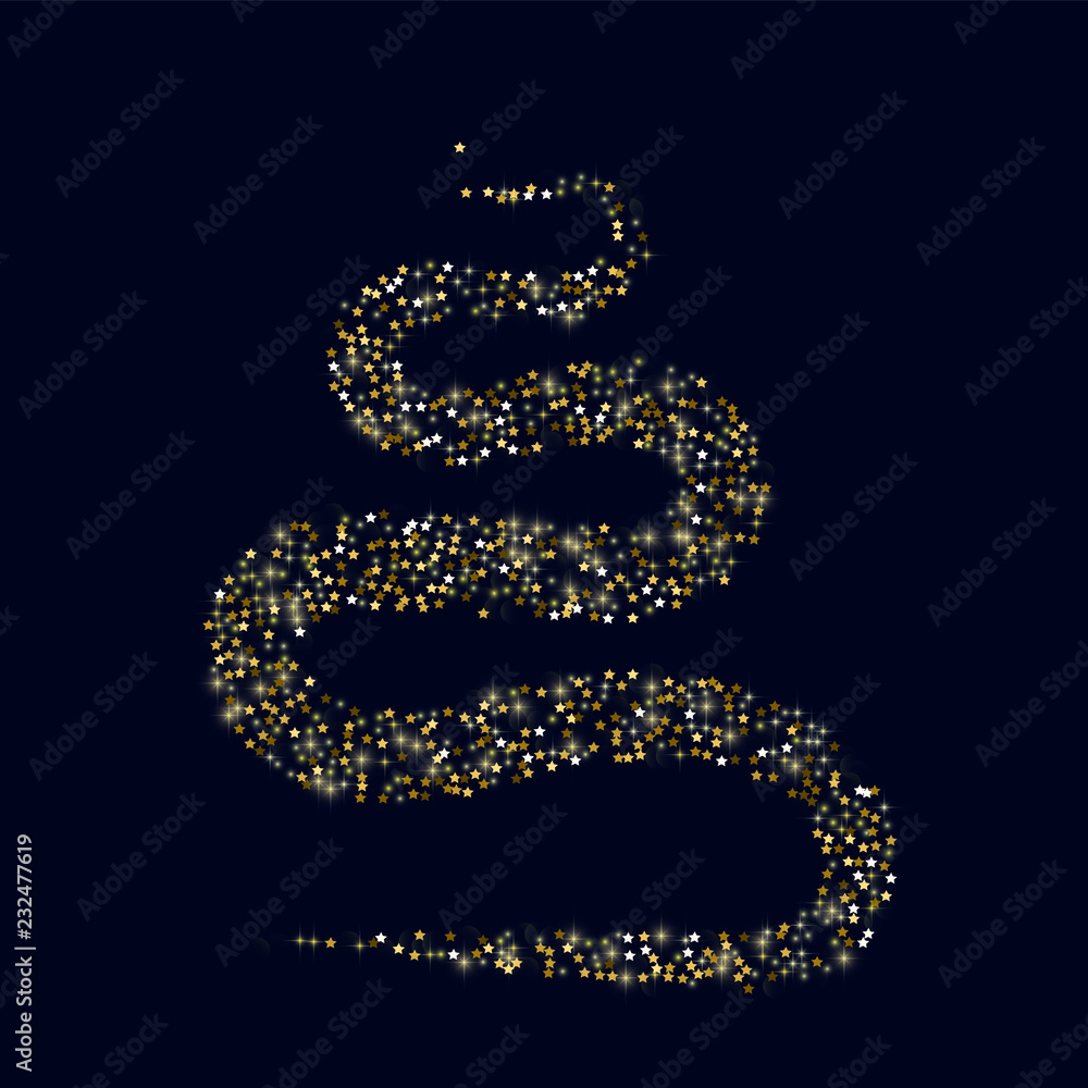 Glowing golden stars with twinkling elements on a blue background. Stars in the night sky. Gold glitter. Festive Christmas background. Glowing golden stars with twinkling elements on a blue background. Stars in the night sky. Gold glitter. Festive Christmas background.