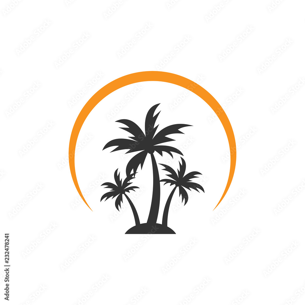 Palm tree graphic design template vector illustration